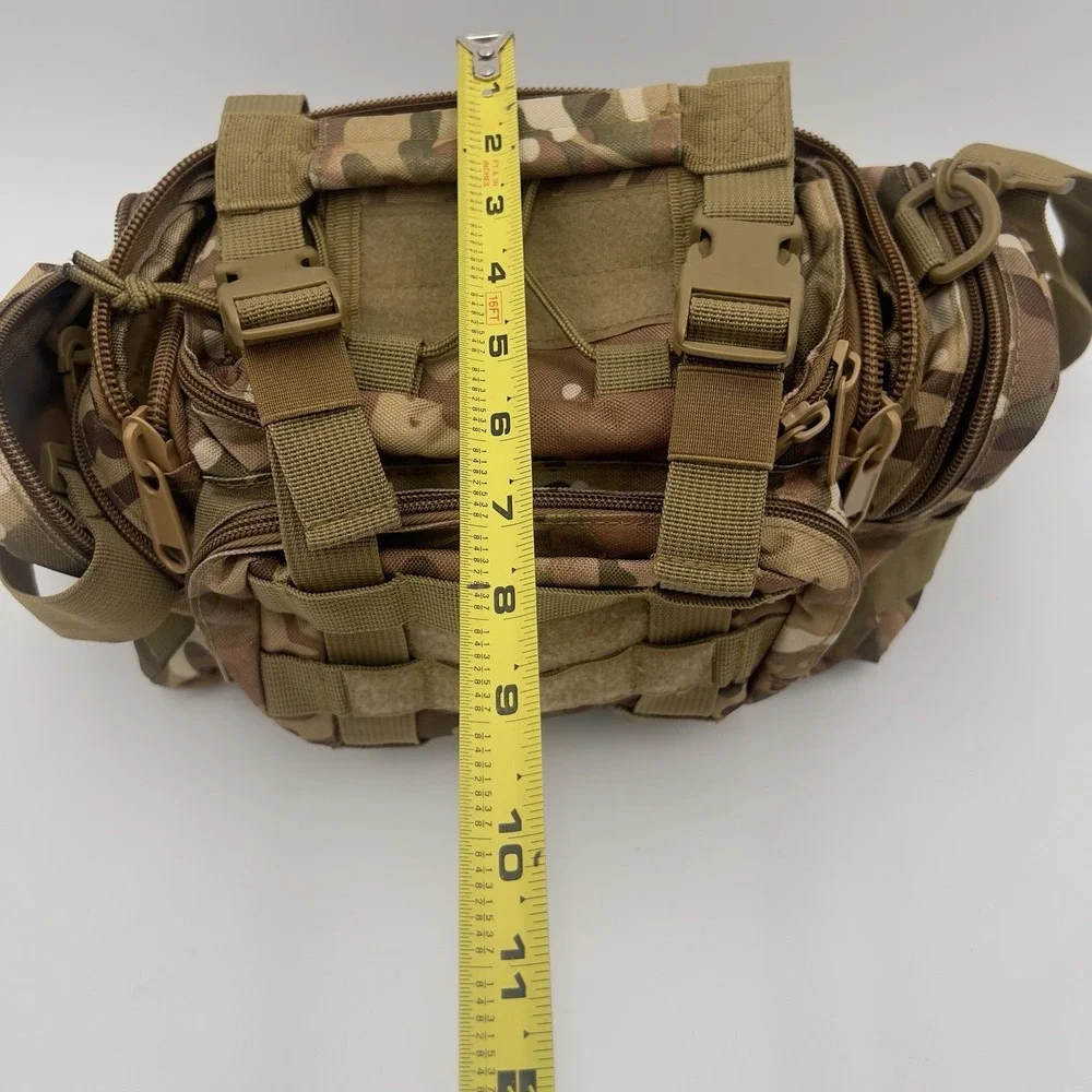 Multicam Fishing Tackle Bag Sling Shoulder Pack MOLLE Organizer Camo Gear